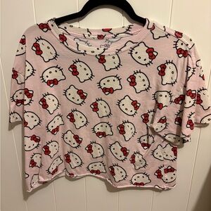 Hello Kitty All Over Print Cropped Tee
